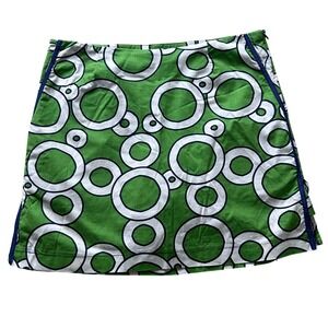 Golftini Womens Green White Cotton Blend Performance Golf Skorts - Size 4